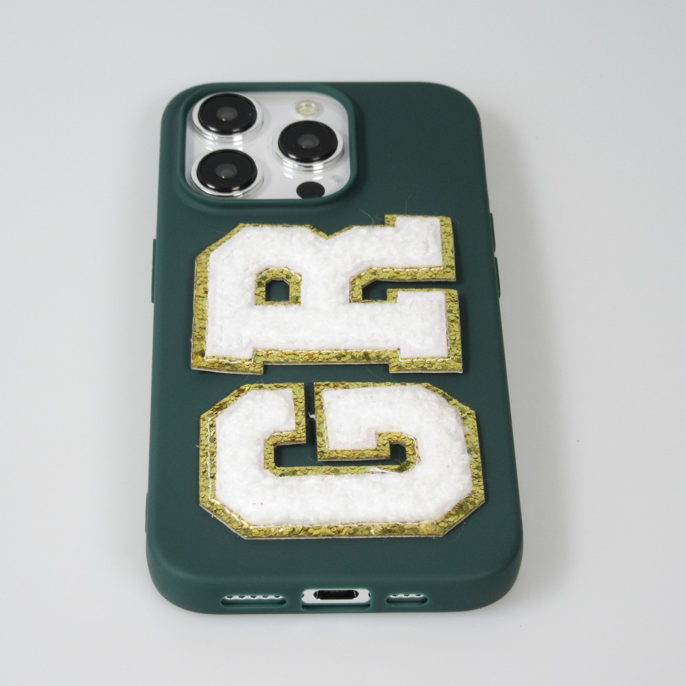 Autocollant sticker pour téléphone/tablette/ordinateur brodé en 3D blanc - Lettre E