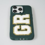 Autocollant sticker pour téléphone/tablette/ordinateur brodé en 3D blanc - Lettre E