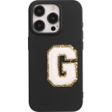 Autocollant sticker pour téléphone/tablette/ordinateur brodé en 3D blanc - Lettre G