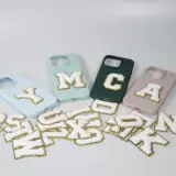 Sticker Aufkleber für Handy/Tablet/Computer 3D gestickt Weiss - Buchstabe G