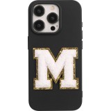 Autocollant sticker pour téléphone/tablette/ordinateur brodé en 3D blanc - Lettre M
