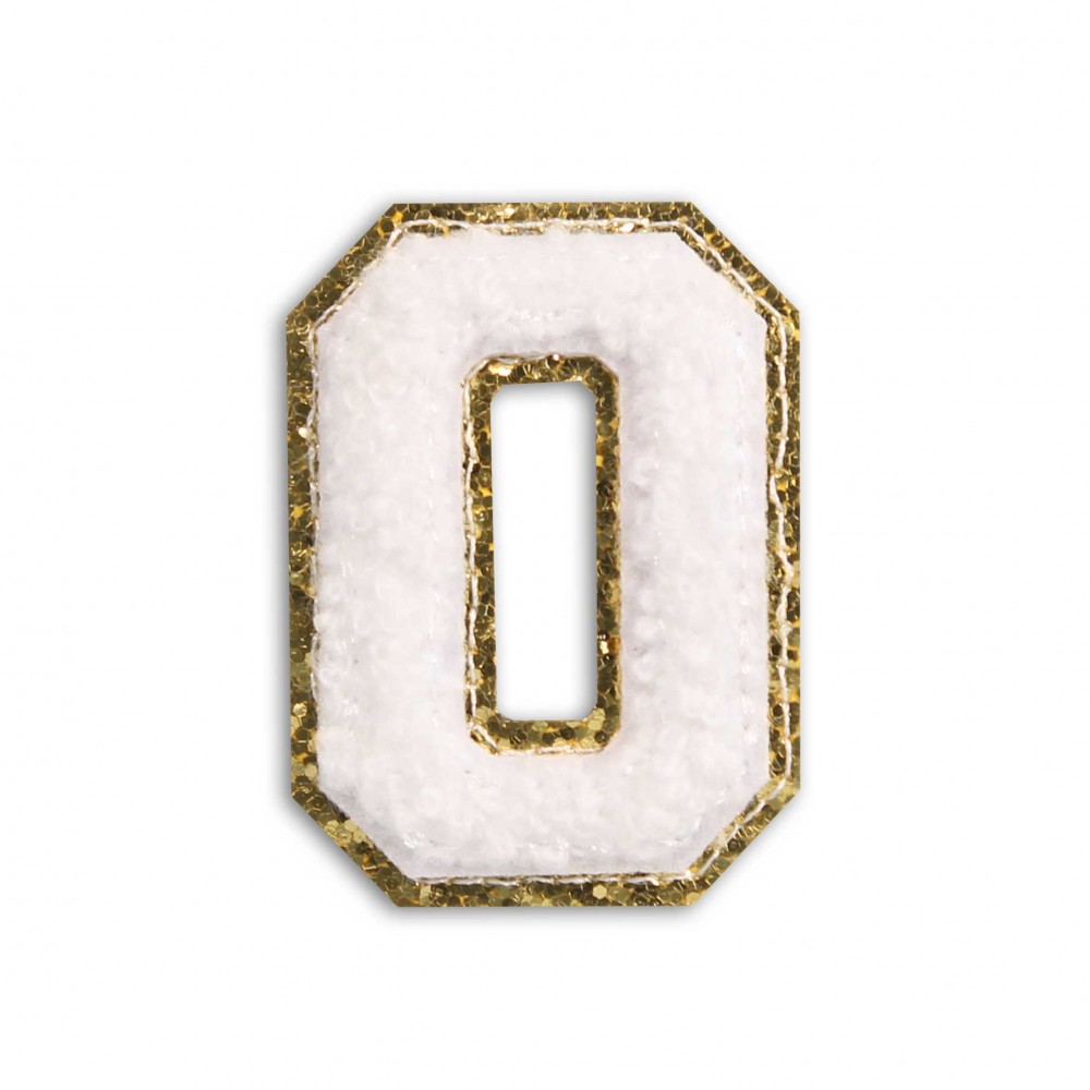 Autocollant sticker pour téléphone/tablette/ordinateur brodé en 3D blanc - Lettre O