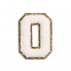 Autocollant sticker pour téléphone/tablette/ordinateur brodé en 3D blanc - Lettre O