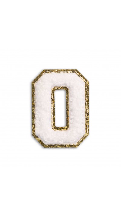 Autocollant sticker pour téléphone/tablette/ordinateur brodé en 3D blanc - Lettre O