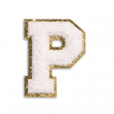 Autocollant sticker pour téléphone/tablette/ordinateur brodé en 3D blanc - Lettre P