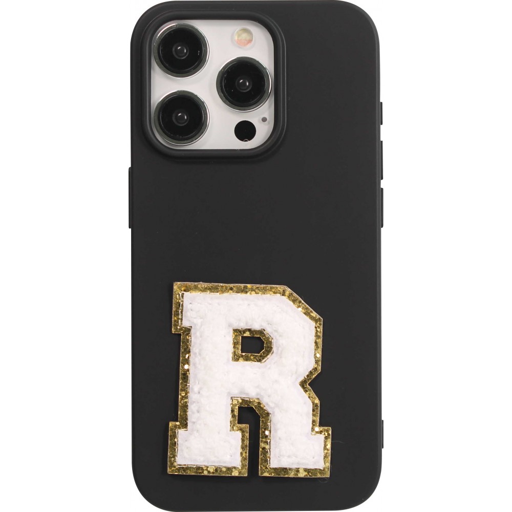 Autocollant sticker pour téléphone/tablette/ordinateur brodé en 3D blanc - Lettre R