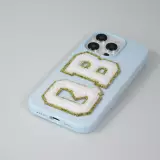 Sticker Aufkleber für Handy/Tablet/Computer 3D gestickt Weiss - Buchstabe V
