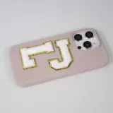 Sticker Aufkleber für Handy/Tablet/Computer 3D gestickt Weiss - Buchstabe V