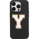 Autocollant sticker pour téléphone/tablette/ordinateur brodé en 3D blanc - Lettre Y