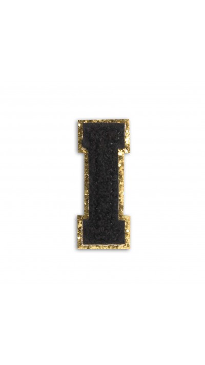 Autocollant sticker pour téléphone/tablette/ordinateur brodé en 3D noir - Lettre I