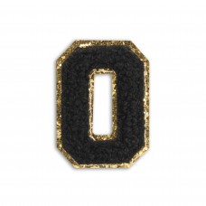 Autocollant sticker pour téléphone/tablette/ordinateur brodé en 3D noir - Lettre O