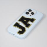 Autocollant sticker pour téléphone/tablette/ordinateur brodé en 3D noir - Lettre S