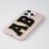 Autocollant sticker pour téléphone/tablette/ordinateur brodé en 3D noir - Lettre V