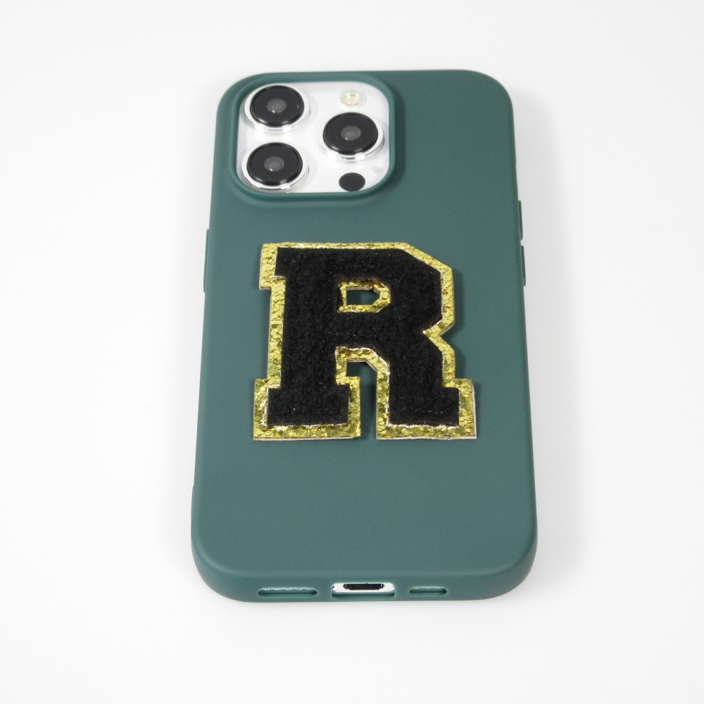 Autocollant sticker pour téléphone/tablette/ordinateur brodé en 3D noir - Lettre V