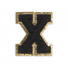 Autocollant sticker pour téléphone/tablette/ordinateur brodé en 3D noir - Lettre X