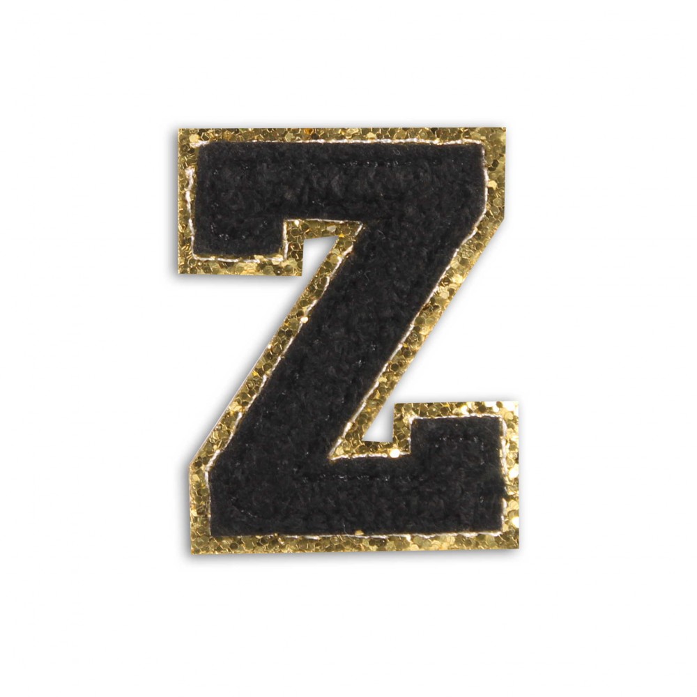 Autocollant sticker pour téléphone/tablette/ordinateur brodé en 3D noir - Lettre Z