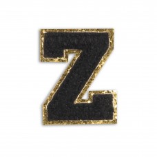 Autocollant sticker pour téléphone/tablette/ordinateur brodé en 3D noir - Lettre Z