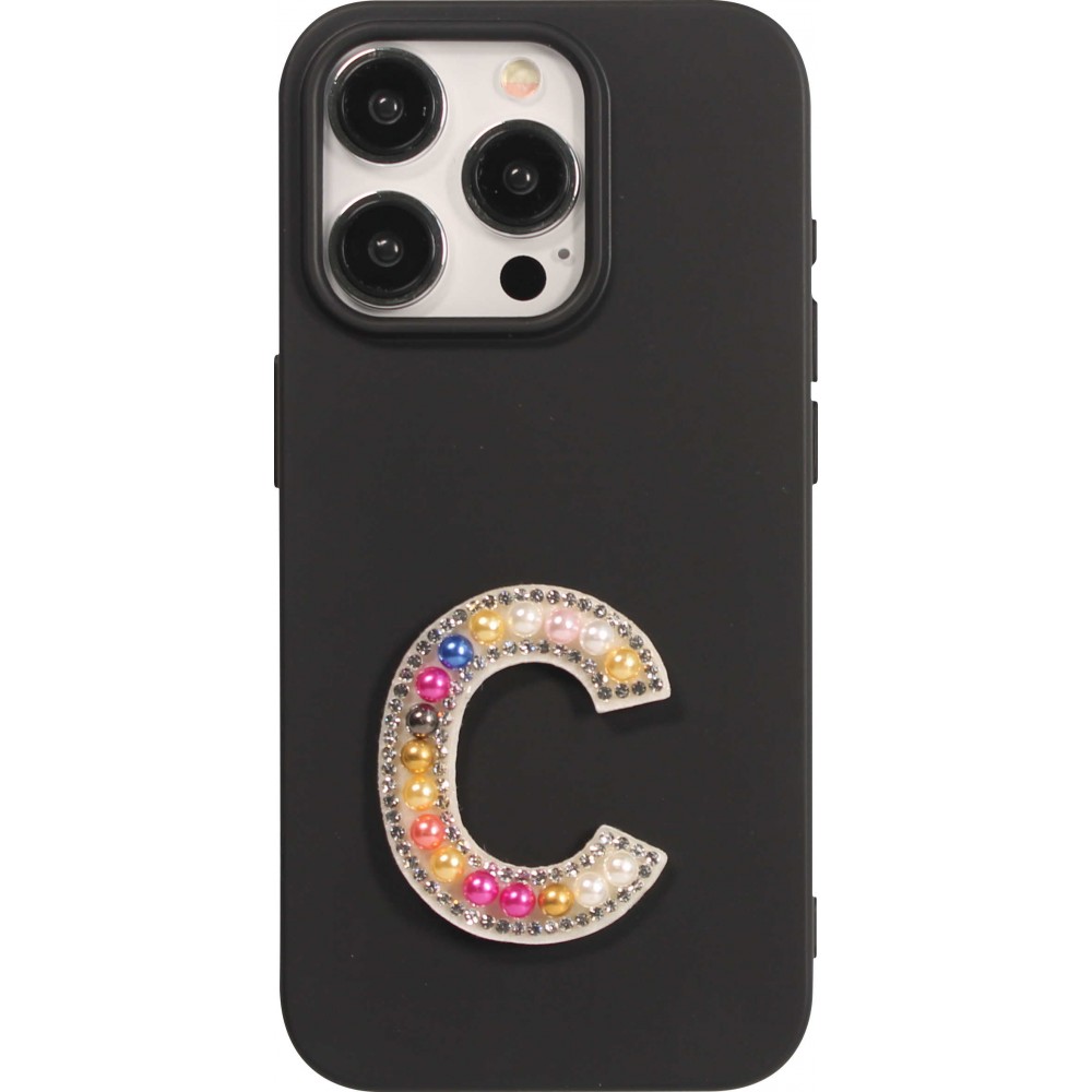 Sticker Aufkleber für Handy/Tablet/Computer 3D Pearls Regenbogen - Buchstabe C