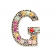 Autocollant sticker pour téléphone/tablette/ordinateur brodé en 3D pearls Rainbow - Lettre G