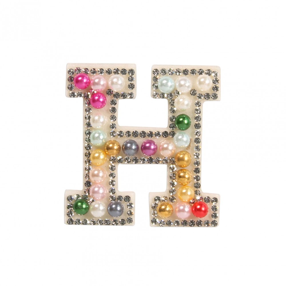 Sticker Aufkleber für Handy/Tablet/Computer 3D Pearls Regenbogen - Buchstabe H