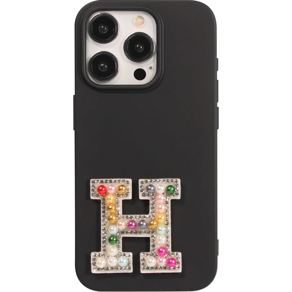 Sticker Aufkleber für Handy/Tablet/Computer 3D Pearls Regenbogen - Buchstabe H