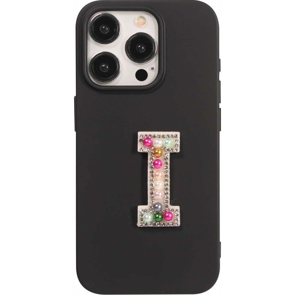 Autocollant sticker pour téléphone/tablette/ordinateur brodé en 3D pearls Rainbow - Lettre I