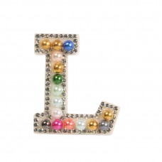 Autocollant sticker pour téléphone/tablette/ordinateur brodé en 3D pearls Rainbow - Lettre L