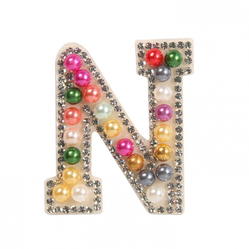 Sticker Aufkleber für Handy/Tablet/Computer 3D Pearls Regenbogen - Buchstabe N