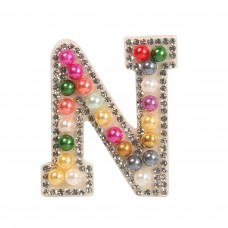 Sticker Aufkleber für Handy/Tablet/Computer 3D Pearls Regenbogen - Buchstabe N