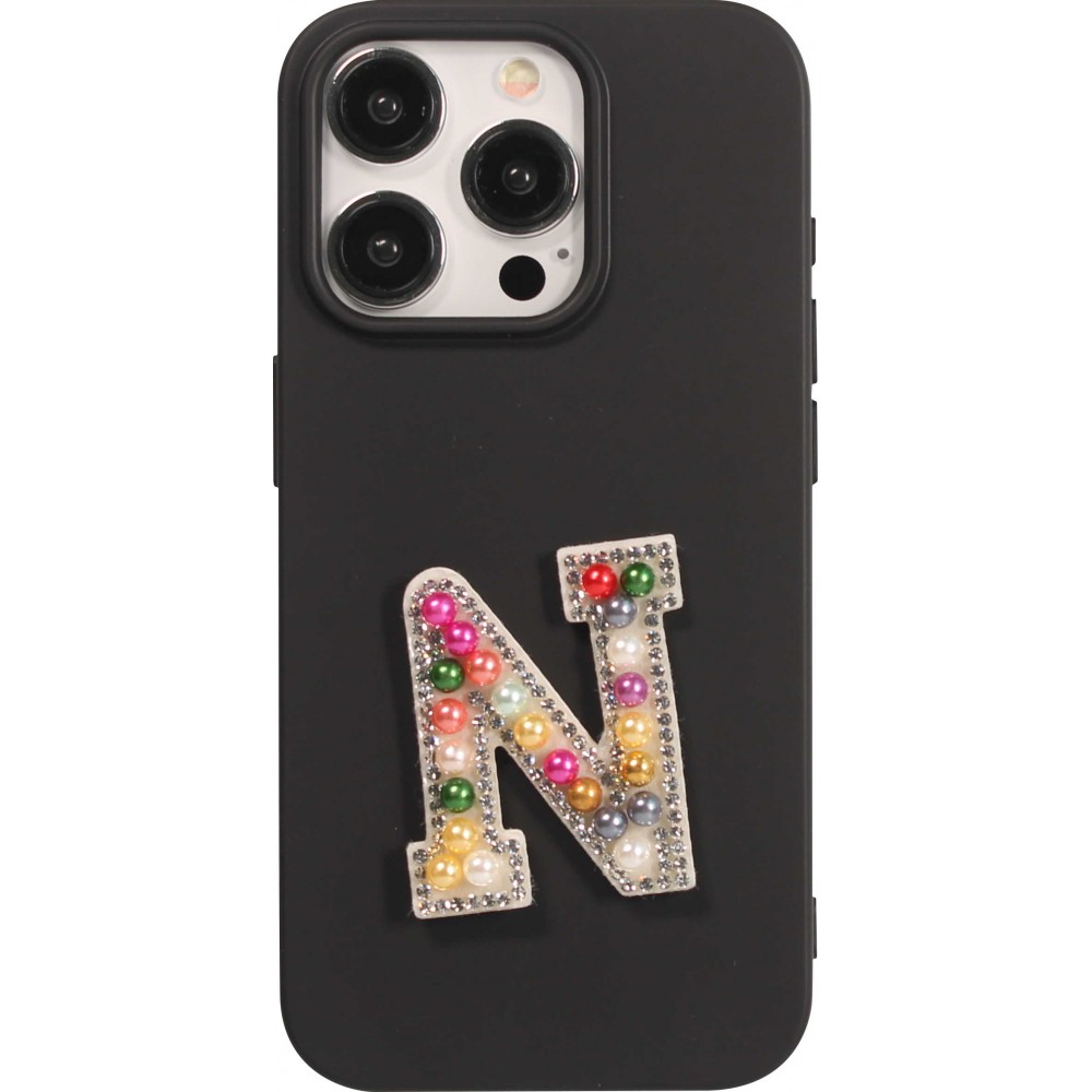 Sticker Aufkleber für Handy/Tablet/Computer 3D Pearls Regenbogen - Buchstabe N