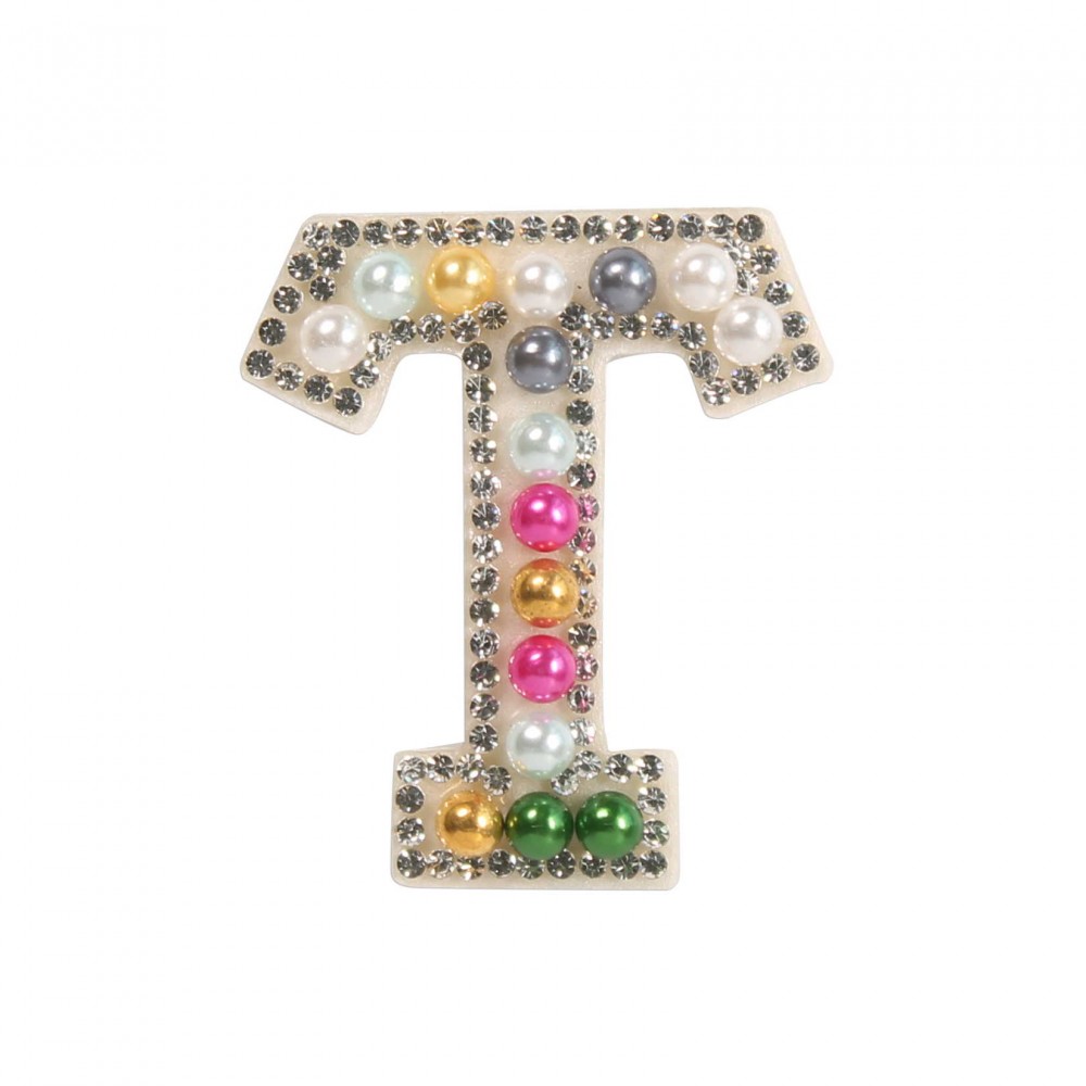 Sticker Aufkleber für Handy/Tablet/Computer 3D Pearls Regenbogen - Buchstabe T