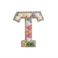 Sticker Aufkleber für Handy/Tablet/Computer 3D Pearls Regenbogen - Buchstabe T