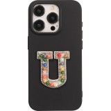 Autocollant sticker pour téléphone/tablette/ordinateur brodé en 3D pearls Rainbow - Lettre U