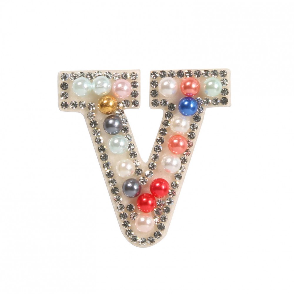 Sticker Aufkleber für Handy/Tablet/Computer 3D Pearls Regenbogen - Buchstabe V