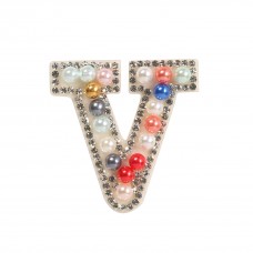 Sticker Aufkleber für Handy/Tablet/Computer 3D Pearls Regenbogen - Buchstabe V