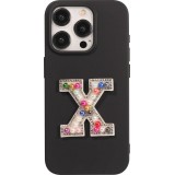 Autocollant sticker pour téléphone/tablette/ordinateur brodé en 3D pearls Rainbow - Lettre X