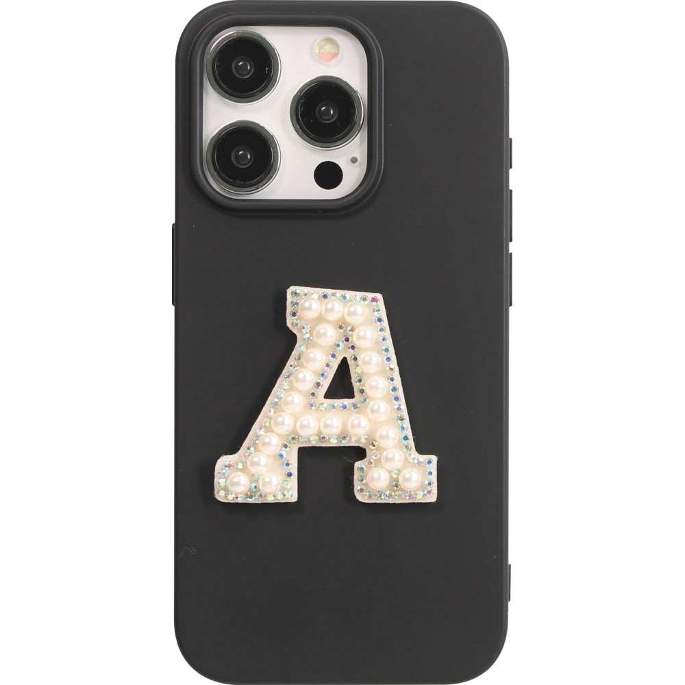 Sticker Aufkleber für Handy/Tablet/Computer 3D Pearls weiss - Buchstabe A
