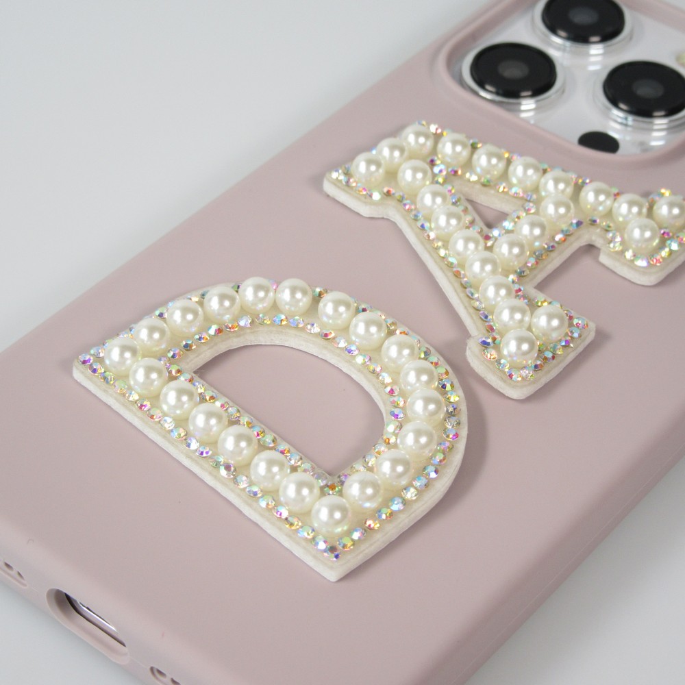 Sticker Aufkleber für Handy/Tablet/Computer 3D Pearls weiss - Buchstabe A