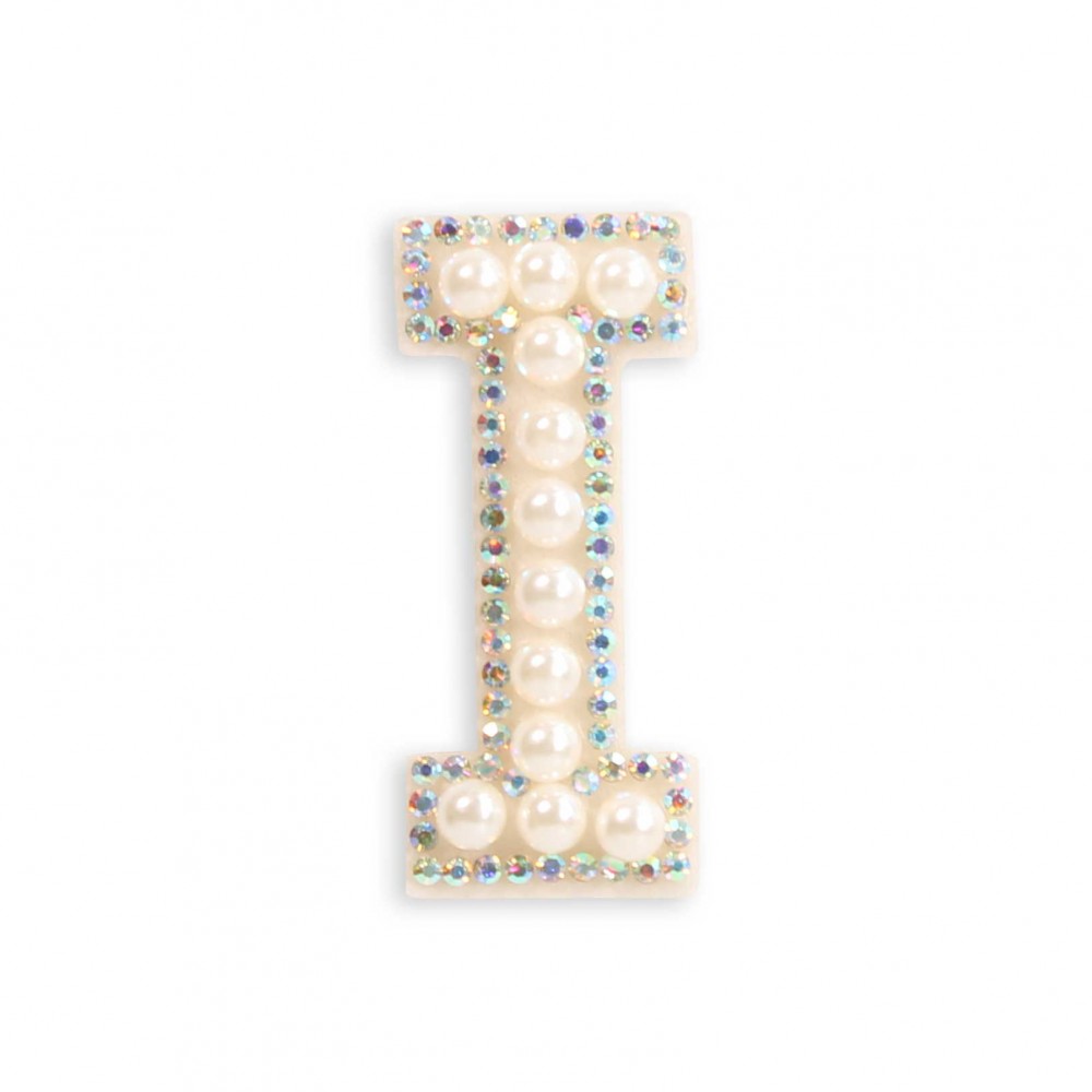 Sticker Aufkleber für Handy/Tablet/Computer 3D Pearls weiss - Buchstabe I