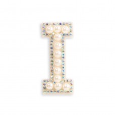 Sticker Aufkleber für Handy/Tablet/Computer 3D Pearls weiss - Buchstabe I