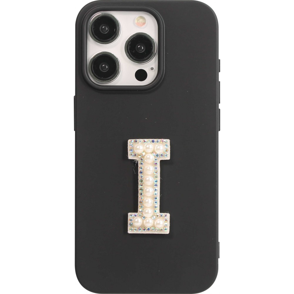 Sticker Aufkleber für Handy/Tablet/Computer 3D Pearls weiss - Buchstabe I