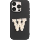 Sticker Aufkleber für Handy/Tablet/Computer 3D Pearls weiss - Buchstabe W