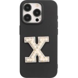 Sticker Aufkleber für Handy/Tablet/Computer 3D Pearls weiss - Buchstabe X