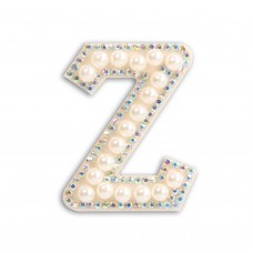 Autocollant sticker pour téléphone/tablette/ordinateur brodé en 3D pearls blanc - Lettre Z