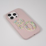 Autocollant sticker pour téléphone/tablette/ordinateur brodé en 3D pearls multi color - Lettre C
