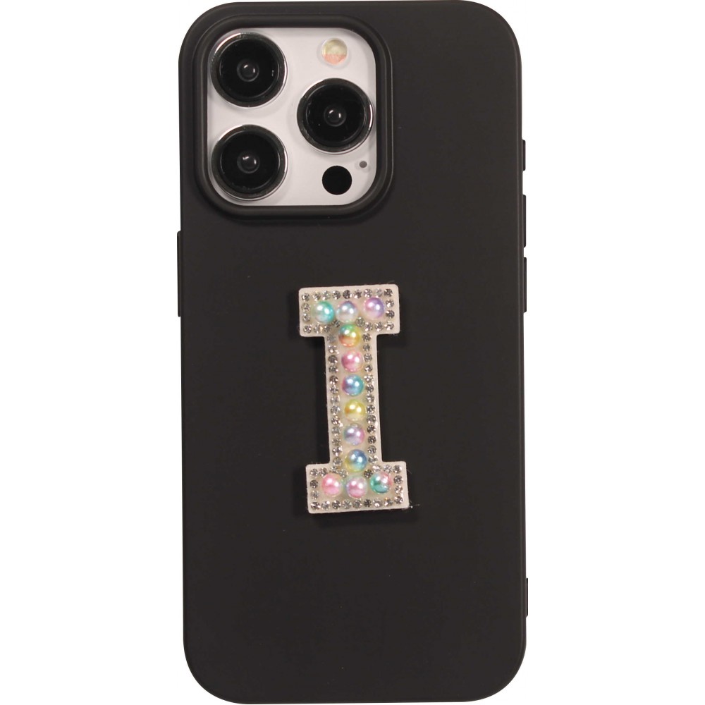 Autocollant sticker pour téléphone/tablette/ordinateur brodé en 3D pearls multi color - Lettre I