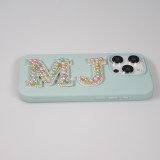 Autocollant sticker pour téléphone/tablette/ordinateur brodé en 3D pearls multi color - Lettre I