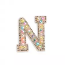 Sticker Aufkleber für Handy/Tablet/Computer 3D Pearls Multifarben - Buchstabe N
