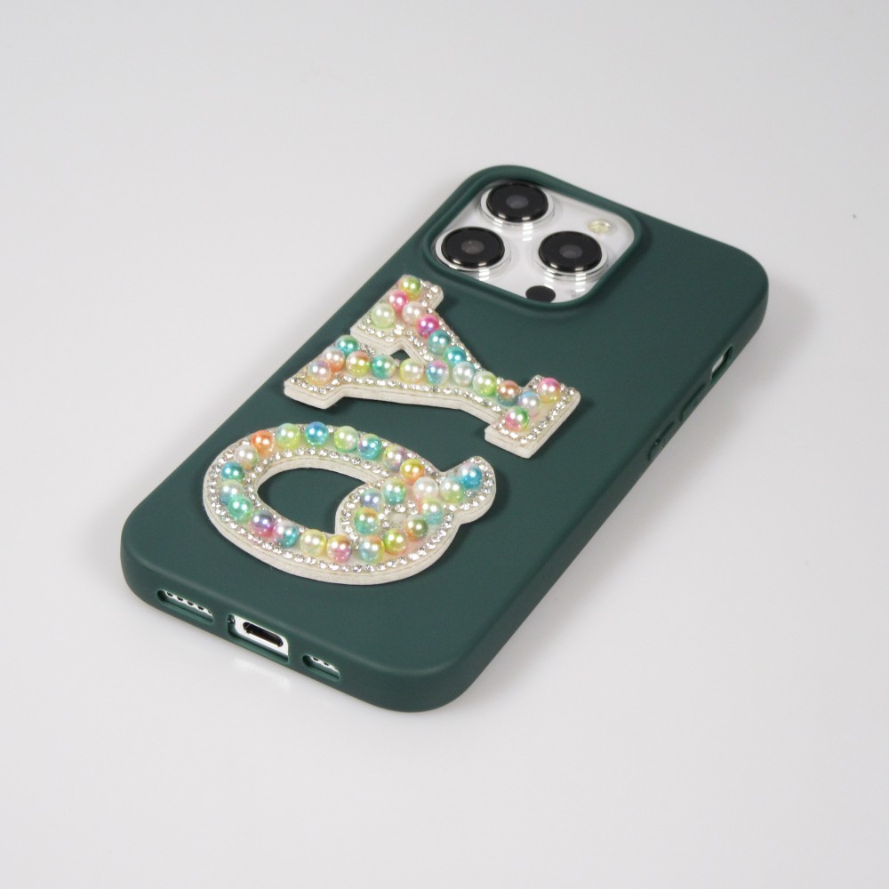 Autocollant sticker pour téléphone/tablette/ordinateur brodé en 3D pearls multi color - Lettre X