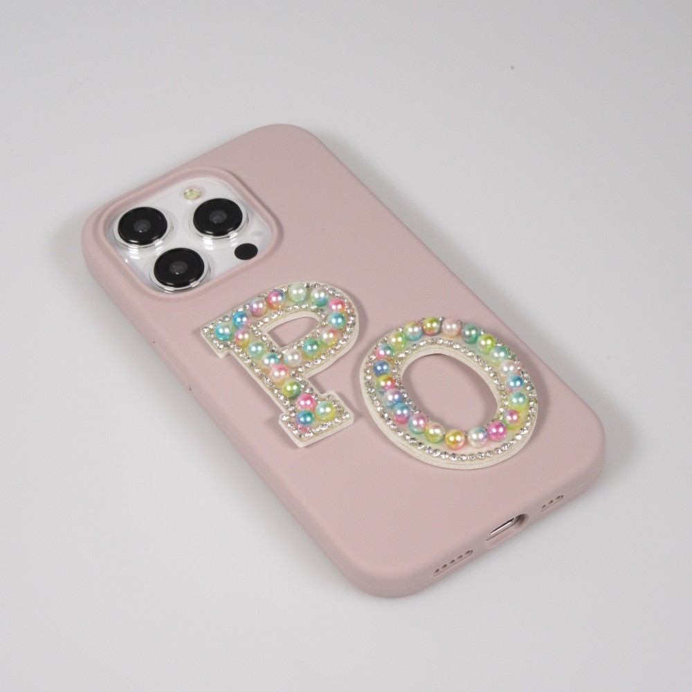 Autocollant sticker pour téléphone/tablette/ordinateur brodé en 3D pearls multi color - Lettre X